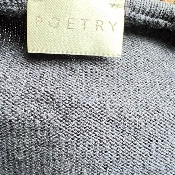 Poetry Womens Long Sleeve blue Silk/Cashmere Lagenlook Tunic Sweater Size 12 - Picture 4 of 6